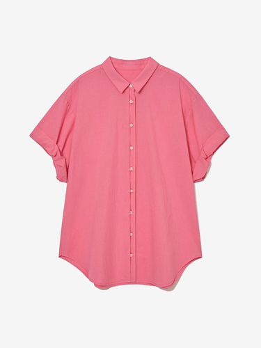 COTTON SLEEVE ROLL-UP SHIRT_PINK - LADYVOLUME - Modalova