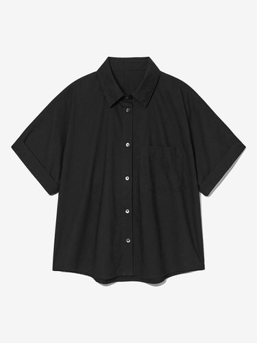 ONE POCKET HALF SLEEVE SHIRT_BLACK - LADYVOLUME - Modalova