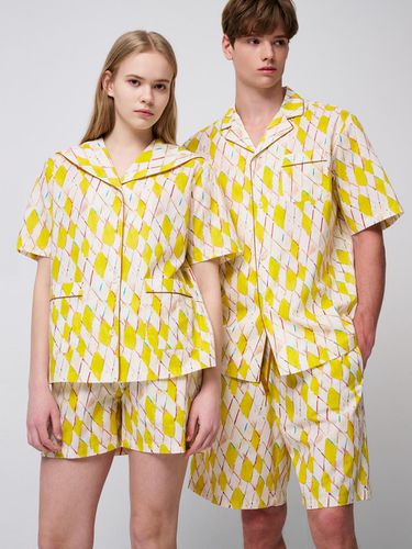 Square Sketch Pajama Pair Men's and Women's SET - GRAYDATION - Modalova