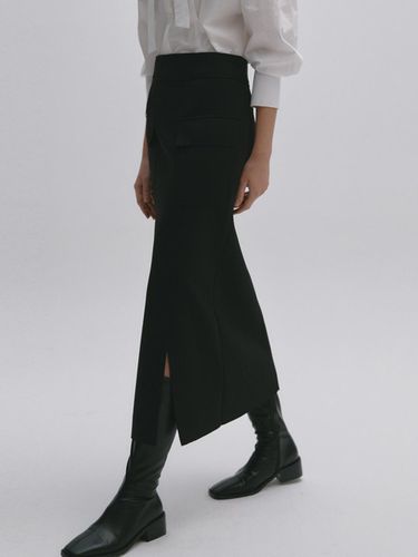 Raw Cut Slit Detail H-Line Skirt - GRAYDATION - Modalova