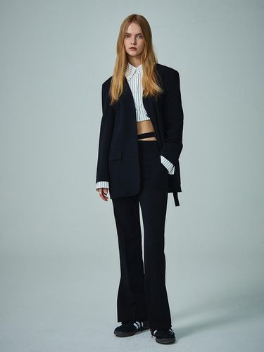 Side Slit Belted Slacks JWSLNI0100 - LINE STUDIO ONE - Modalova