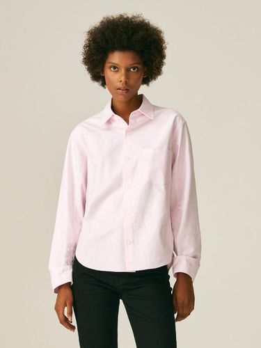 SLEEVE BUTTON-UP OXFORD SHIRT_LIGHT PINK - LADYVOLUME - Modalova