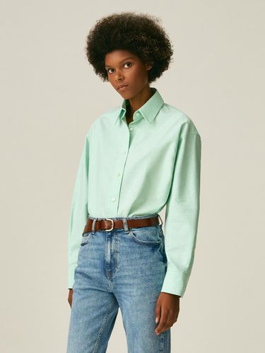 PLACKET POINT OXFORD SHIRT_LIGHT GREEN - LADYVOLUME - Modalova