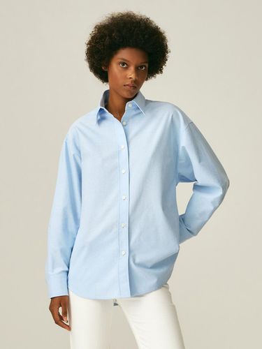 PLACKET POINT OXFORD SHIRT_BLUE - LADYVOLUME - Modalova