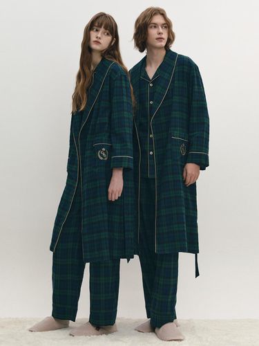 Navy Flannel Check Pajama Pair SET - GRAYDATION - Modalova