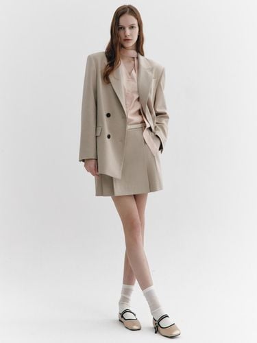 Wool-Blend Belted Double-breasted Blazer - GRAYDATION - Modalova