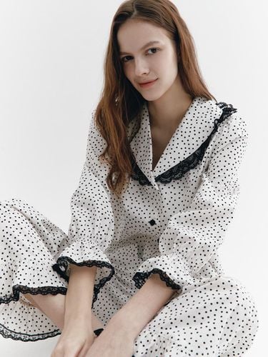 Frilly Lace-deco dot Pajama Pair - GRAYDATION - Modalova