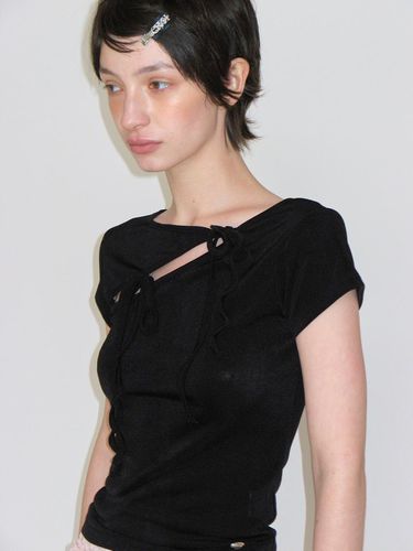 STRING SLIT TOP_BLACK - CRANK - Modalova