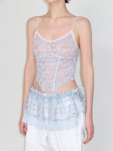 LACE CORSET SLEEVELESS_SKY BLUE - CRANK - Modalova