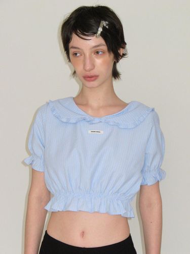 FRILL SAILOR COLLAR BLOUSE_SKY BLUE - CRANK - Modalova