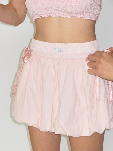 SHIRRING BALLOON SKIRT_PINK - CRANK - Modalova