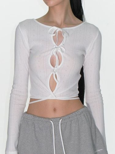 EYELET STRING CROP TOP_WHITE - CRANK - Modalova