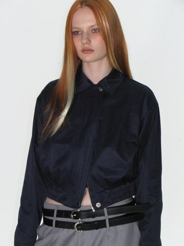 STANDARD COTTON CROP BLOUSON_NAVY - CRANK - Modalova