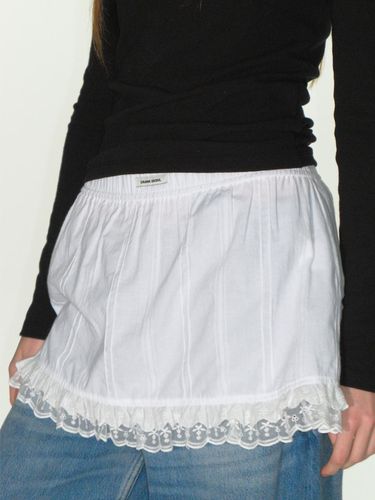 COTTON LACE FLARED SKIRT_WHITE - CRANK - Modalova