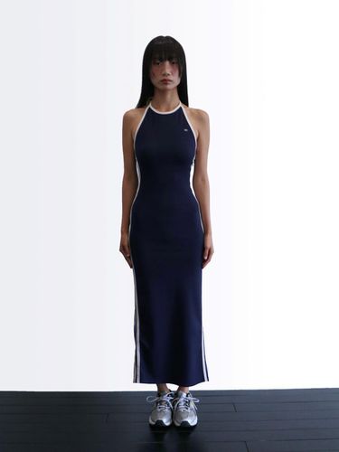 HALTER NECK LONG DRESS [NAVY] - SIO - Modalova