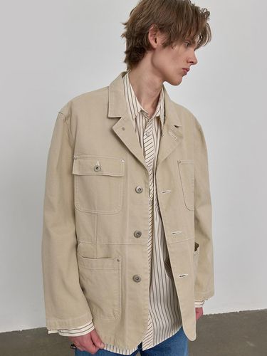 Oxford french work jacket_light beige - NUAKLE - Modalova