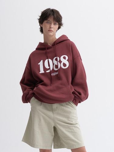 Fleece-lined] 1988 Appliquer Hoodie Burgudy - DEFAULT - Modalova