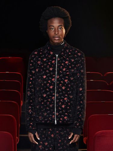 FLORAL JACQUARD ZIP JACKET / BLACK - UNALLOYED - Modalova