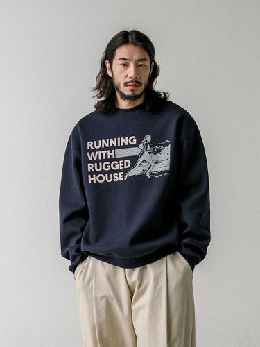 Running with Crew Neck Sweatshirt Navy - RUGGED HOUSE - Modalova