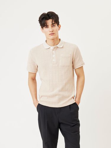 Waffle PATTERN Polo Shirt Beige - Aven - Modalova