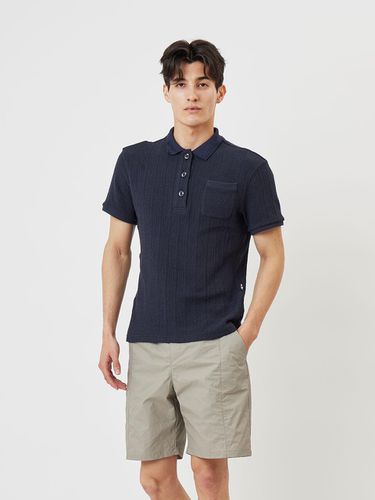 Waffle PATTERN Polo Shirt Navy - Aven - Modalova