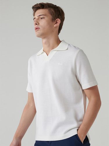 Classic V-neck Knit Polo Shirt White - Aven - Modalova