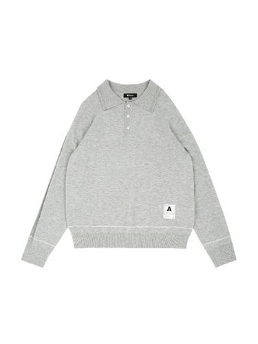 Basic Knitwear Polo Shirt Gray - Aven - Modalova