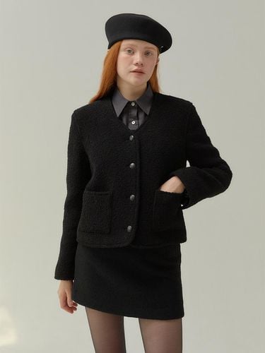 V-neck boucle jacket BLACK - The Raust - Modalova