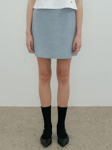 TWEED MINI SKIRT - Sky blue - THE PENNY - Modalova