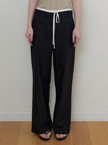 Low-Rise Contrast Waistband Pants - 2color - THE PENNY - Modalova