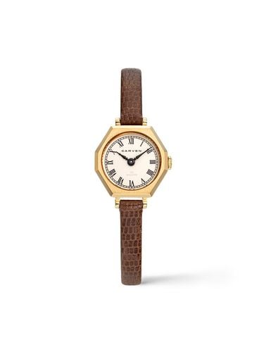 CARVEN] Women's leather watch CV626 - GWH/LBR - MAISON246 - Modalova