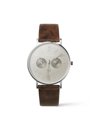 CARVEN] Men's Leather Watch CV607 - GR/BR - MAISON246 - Modalova