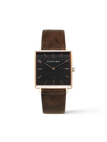 CARVEN] Women's leather watch CV603S - RBK/M. BR - MAISON246 - Modalova