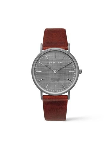 CARVEN] Men's Leather Watch CV602 - TGR/M. WN - MAISON246 - Modalova