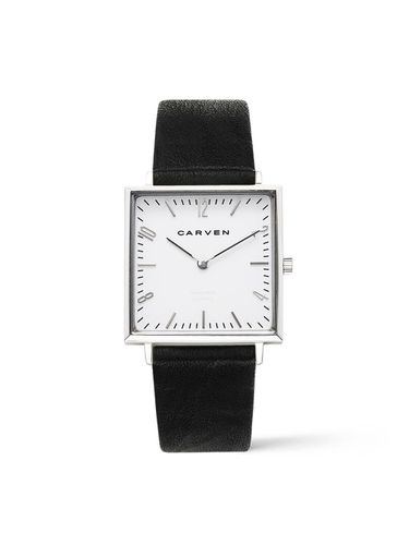 CARVEN] Men's Leather Watch CV603 - WH/R. BK - MAISON246 - Modalova