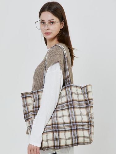 Checkered cotton pocket Eco shoulder bag (beige/ch - ROIDESROIS - Modalova