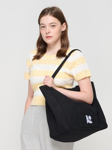 Canvas pocket tote shoulder bag (black) - ROIDESROIS - Modalova