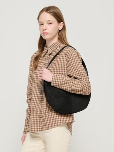 Suede Croa Shoulder Hobo Bag (Black) - ROIDESROIS - Modalova