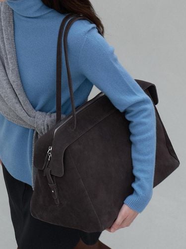 SUEDE LEATHER LARGE TOTE BAG, SUEDE BROWN - LOWTEAL - Modalova