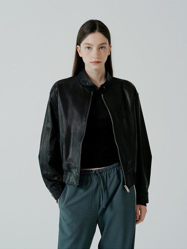 High-neck washed-out veggie Blouson jumper - PINBLACK - Modalova