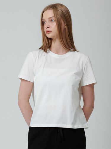 Essential Round Short Sleeve T-Shirt White - PINBLACK - Modalova