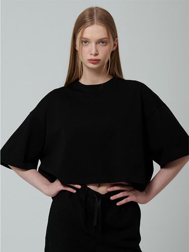 Logo Cropped T-Shirt Black - PINBLACK - Modalova