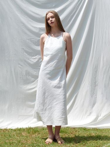 Linen halter dress white - PINBLACK - Modalova