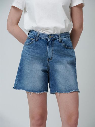 Regular fit washed denim shorts - PINBLACK - Modalova