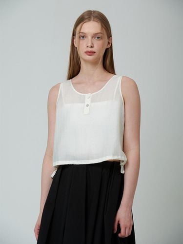 Soft see-through string sleeveless blouse beige - PINBLACK - Modalova