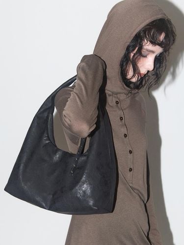 Leather Hobo Bag [Vintage Black] - PICEA - Modalova