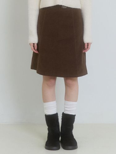 A LINE CORDUROY SKIRT_BROWN - PINK PINEAPPLE - Modalova