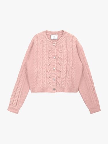 POMPOM TWIST CARDIGAN_PINK - PINK PINEAPPLE - Modalova