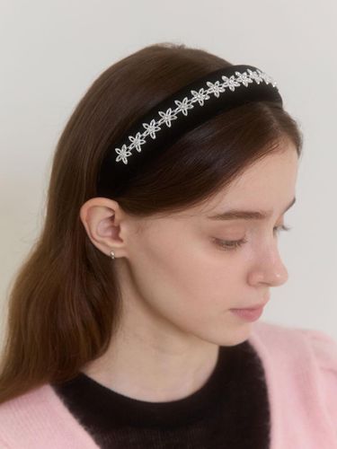 TWINKLE VELVET HAIRBAND_BLACK - PINK PINEAPPLE - Modalova