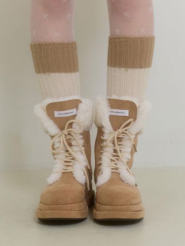 BALLET KNIT LEG WARMER_BEIGE - PINK PINEAPPLE - Modalova